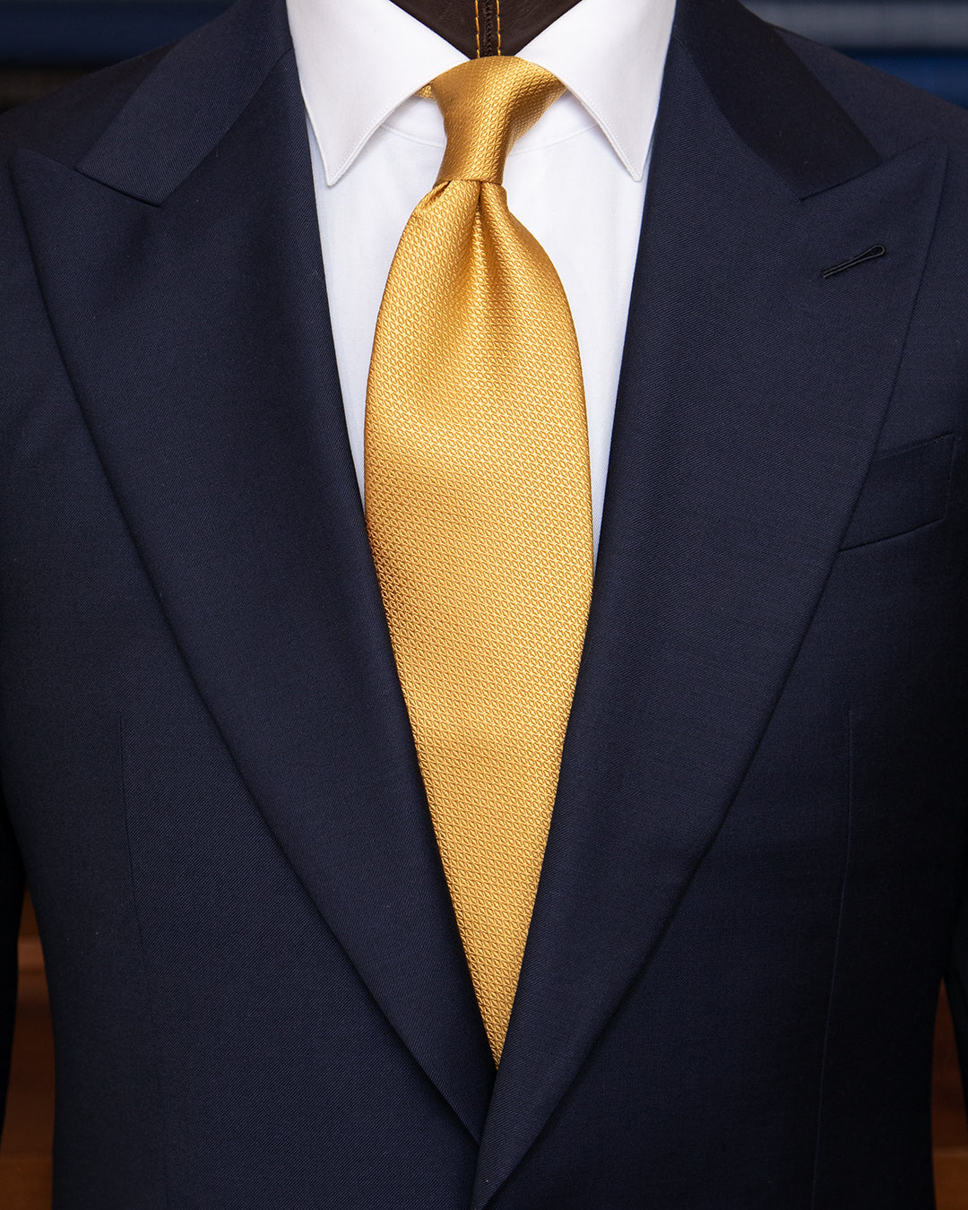 Cravatta Micro-Jacquard Giallo Ocra