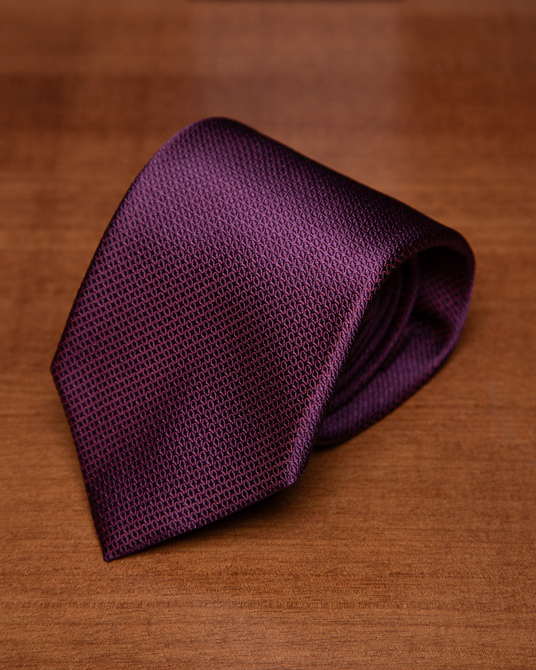 Cravatta Micro-Jacquard Viola Scuro