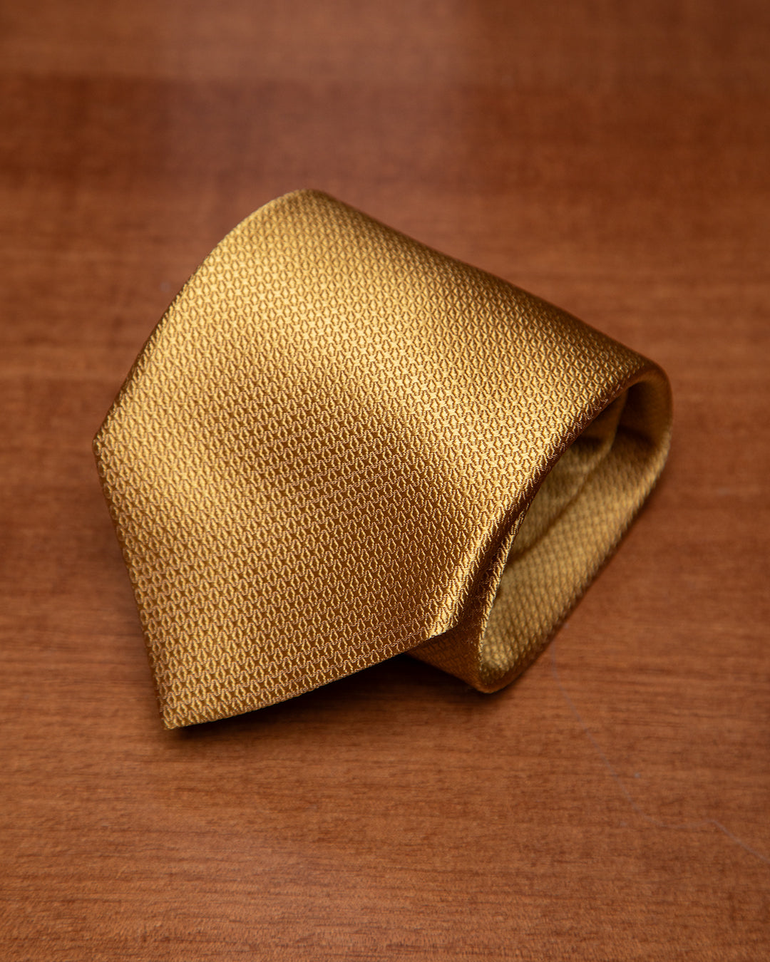 Cravatta Micro-Jacquard Giallo Ocra