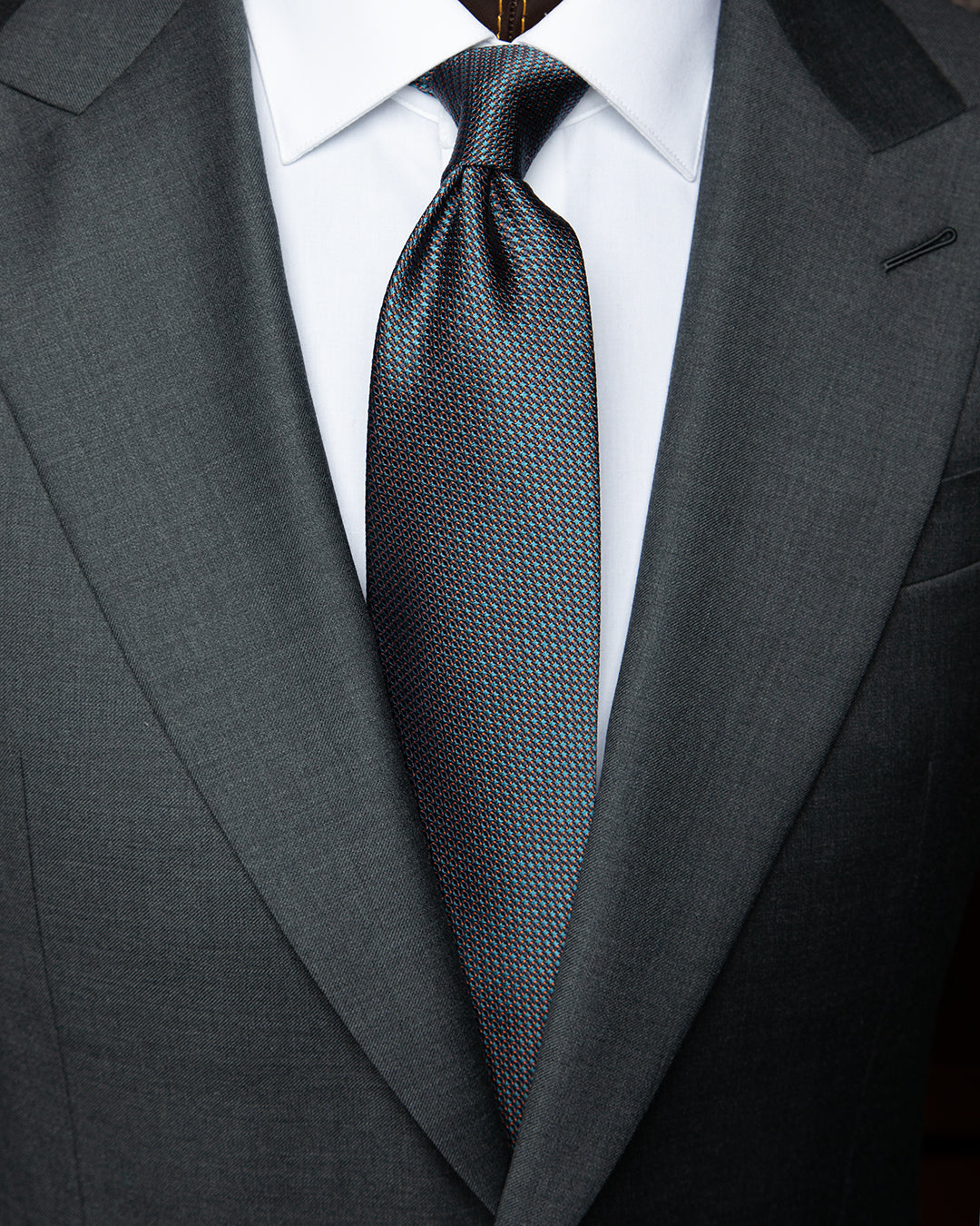 Blue Tie with Micro Air Force and Copper Pattern