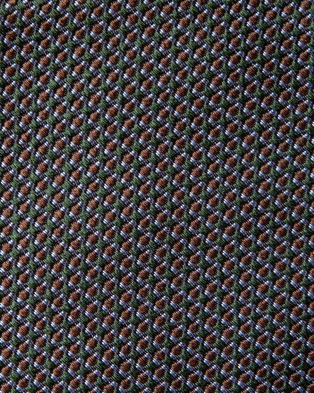 Cravatta Micro-Jacquard Eucalipto e Marrone