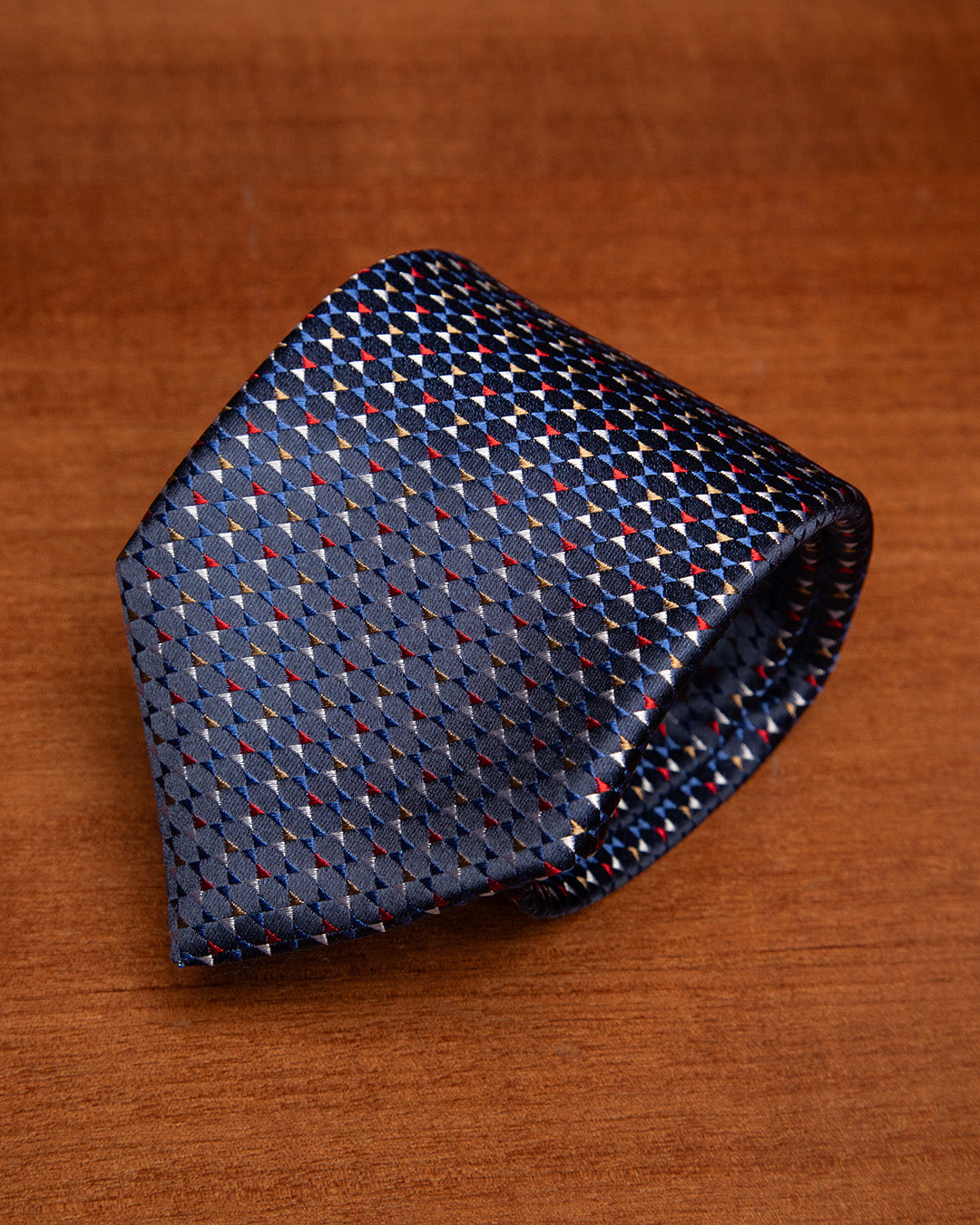 Cravatta Blu con Fantasia Multicolor