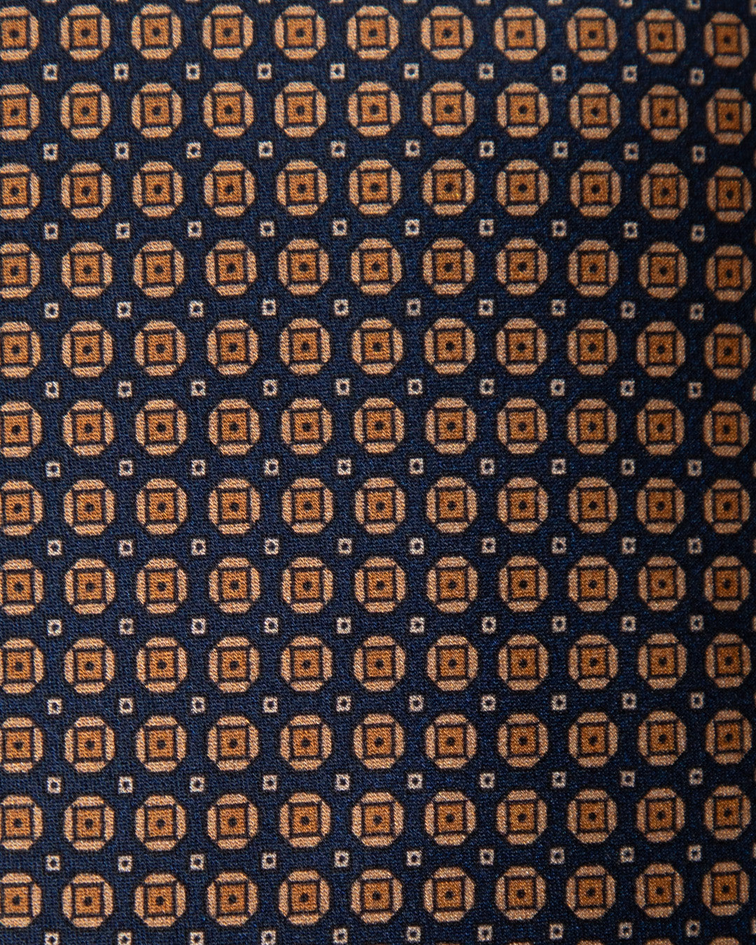 Cravatta Blu con Micro Motivo Greco Bronzo