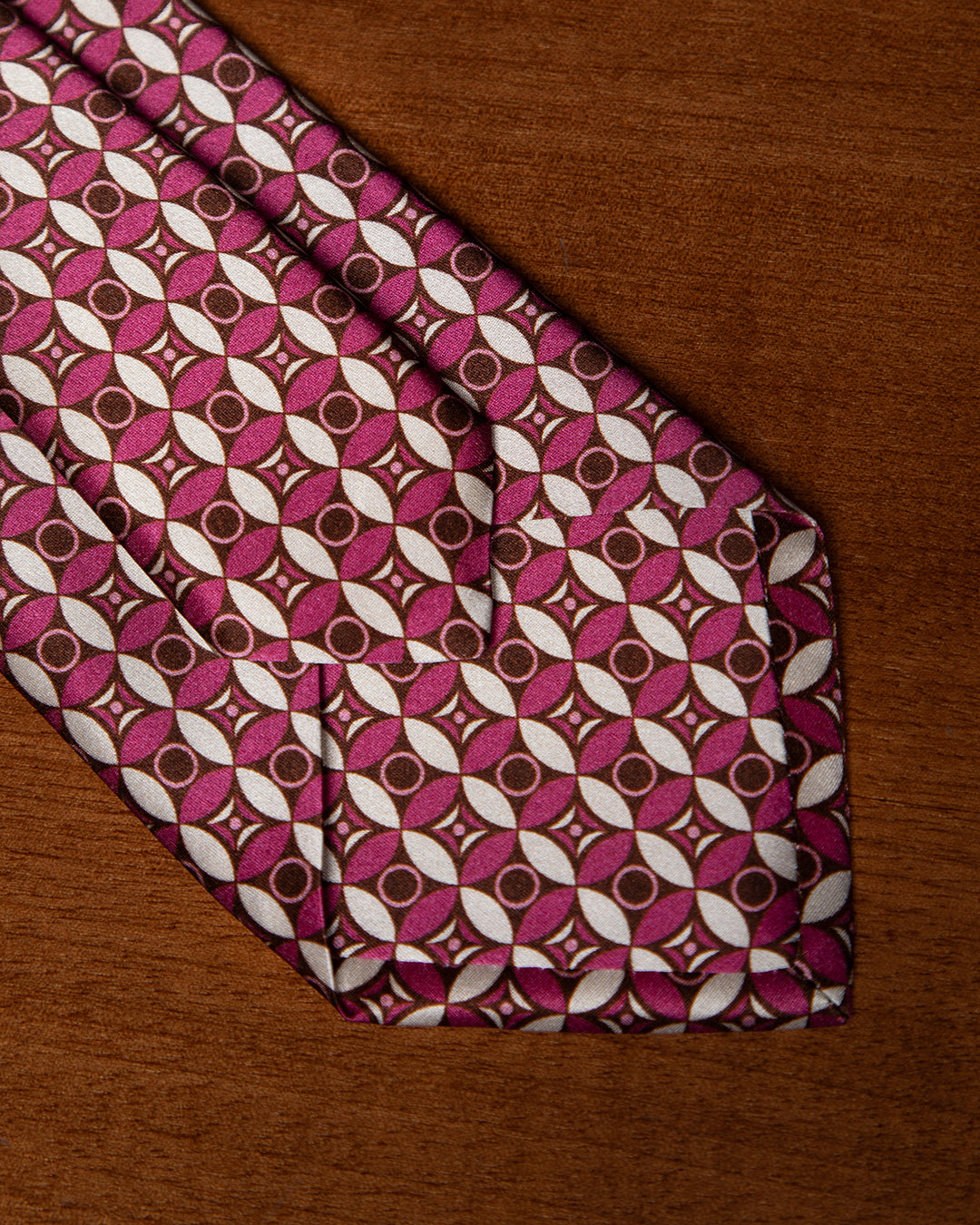 Pink & Orange Geometric Mosaic Silk Tie