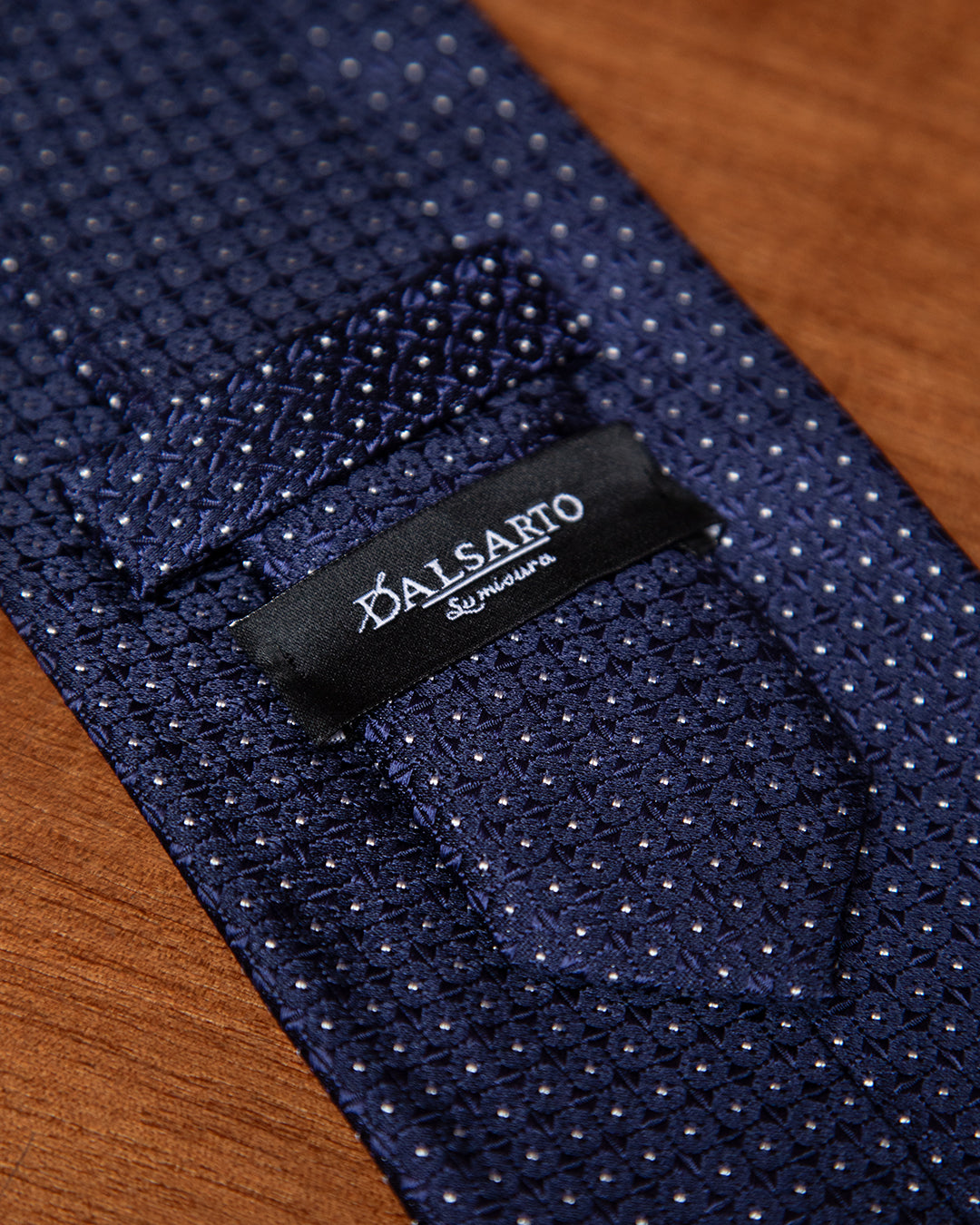 Avio Blue Jacquard Tie with Micro-Octagons and White Dots