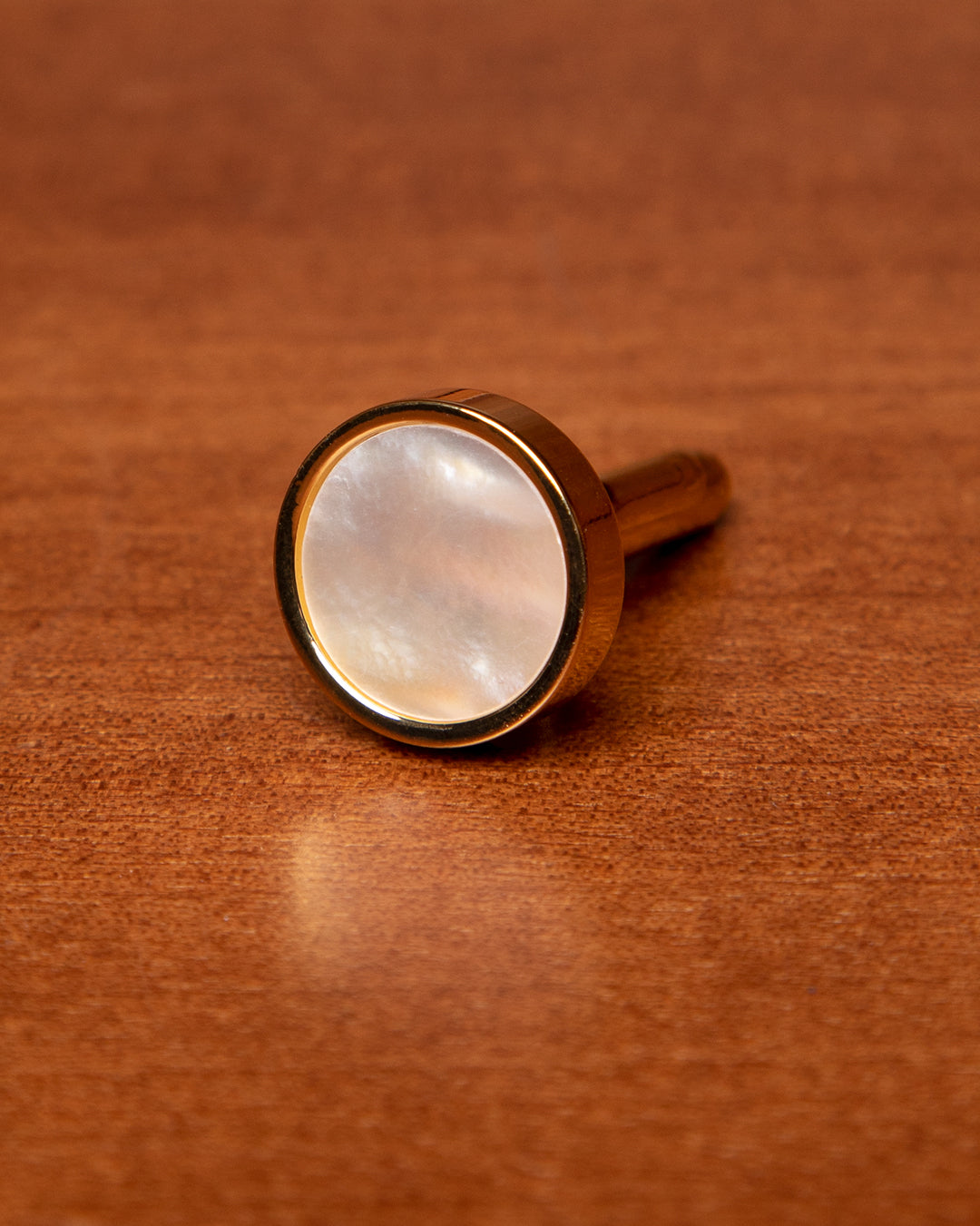 Gold-Tone Cufflinks with Mother-of-Pearl Effect Detail