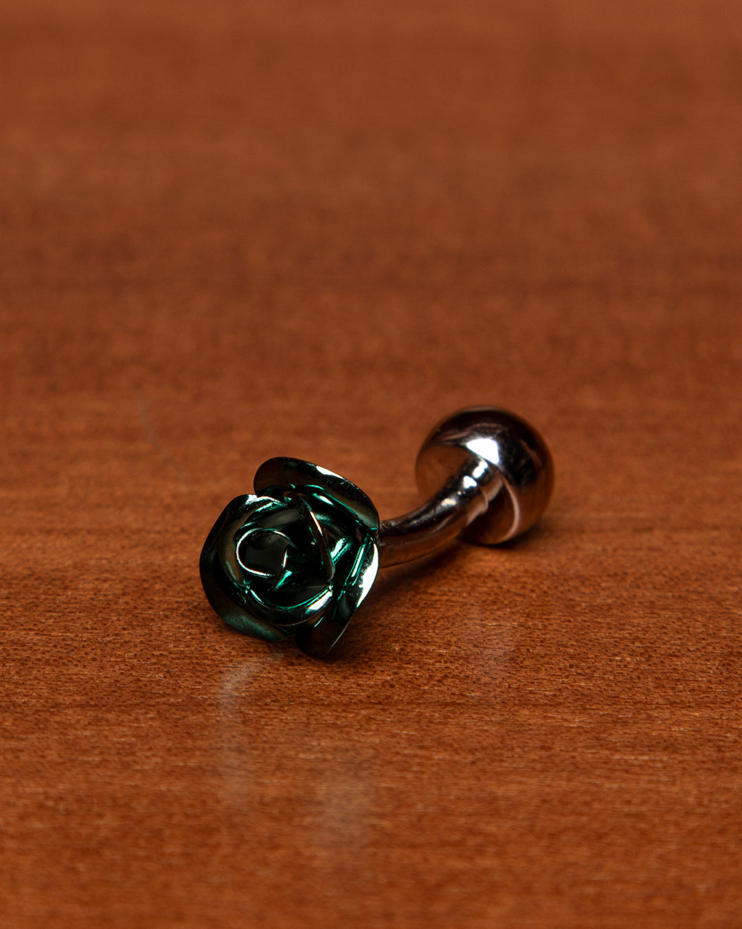 Cufflinks with Green Rose