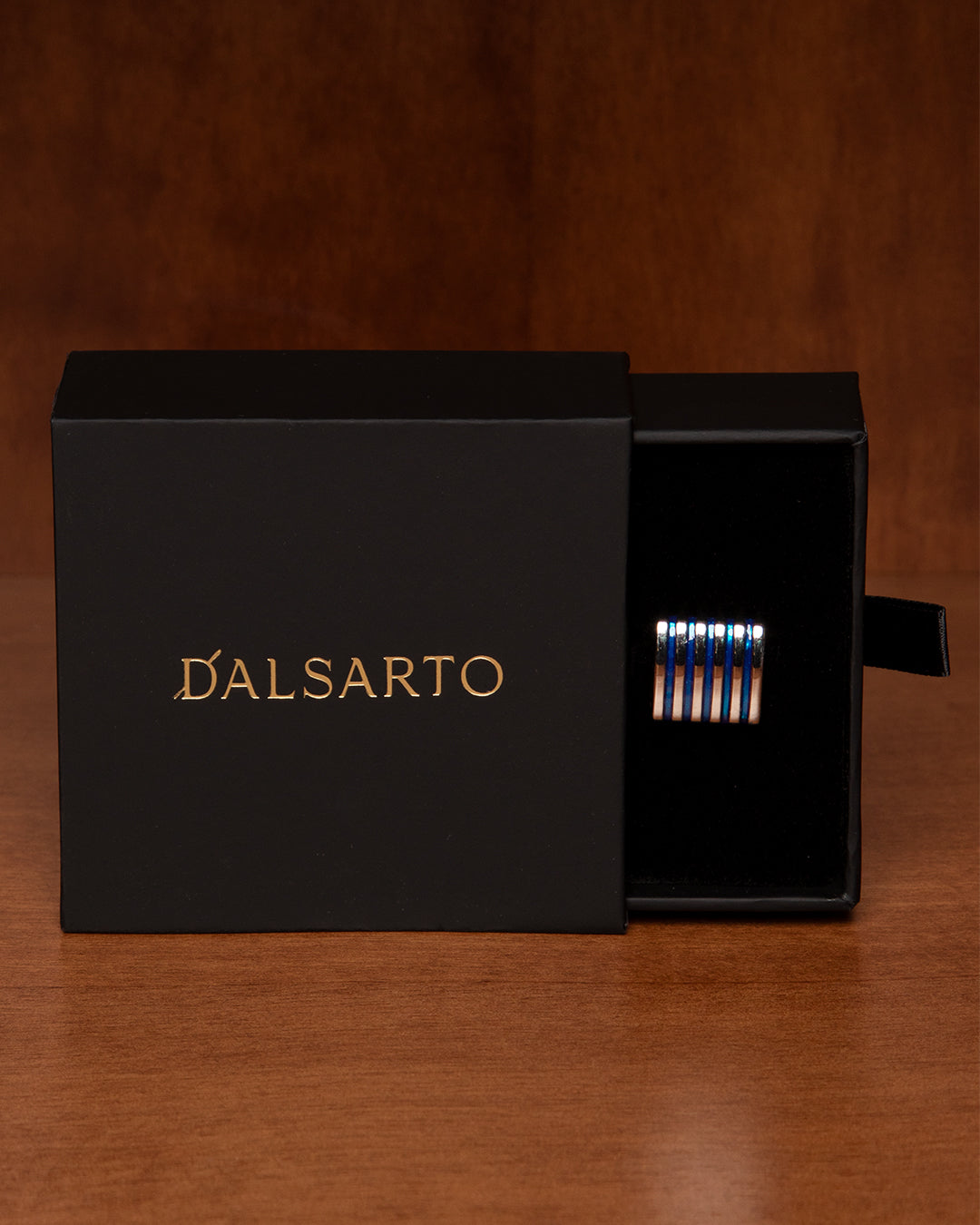 Gemelli Rettangolari Color Argento e Blu