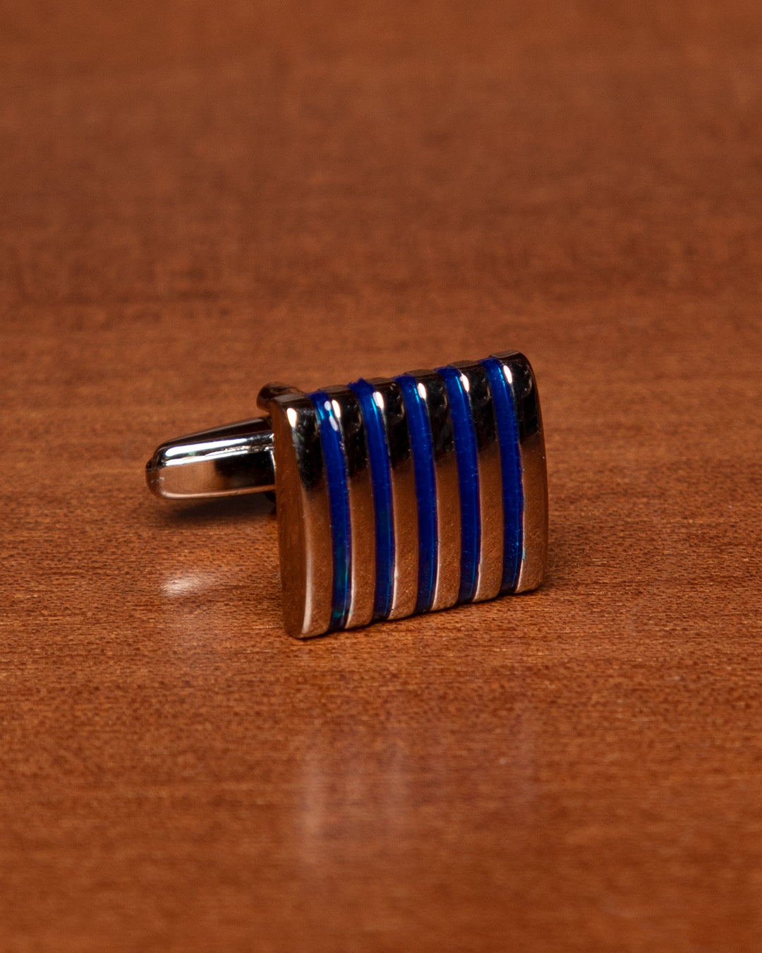 Gemelli Rettangolari Color Argento e Blu