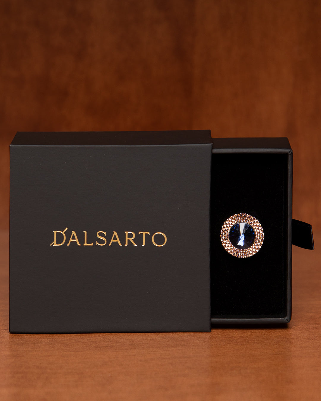 Gemelli Color Argento con Pietra Blu Incastonata