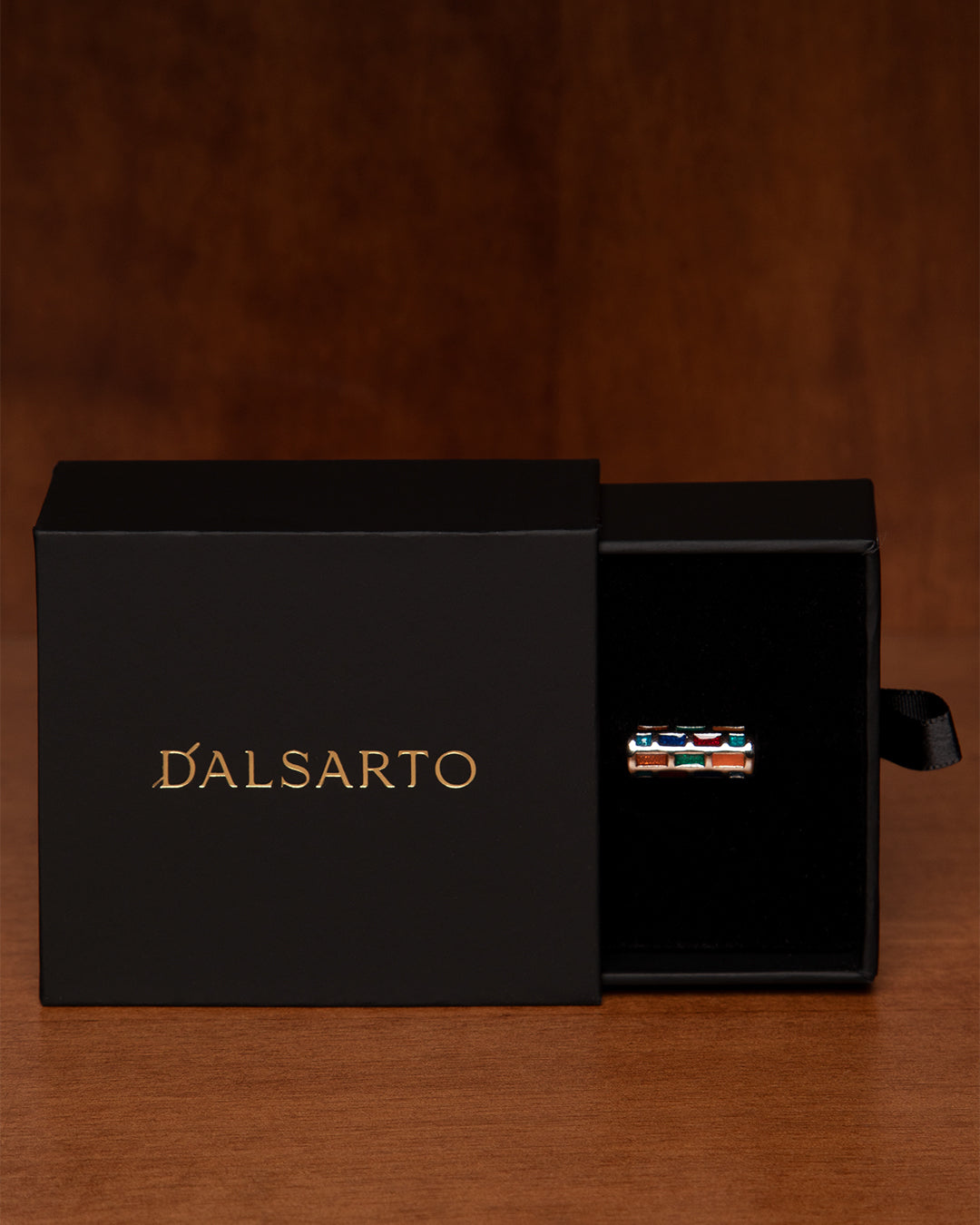 Silver Colored Cufflinks with Multicolored Rectangles