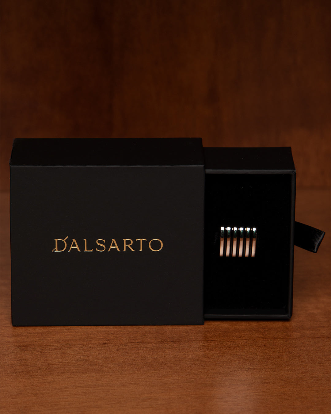 Silver and Black Rectangular Cufflinks