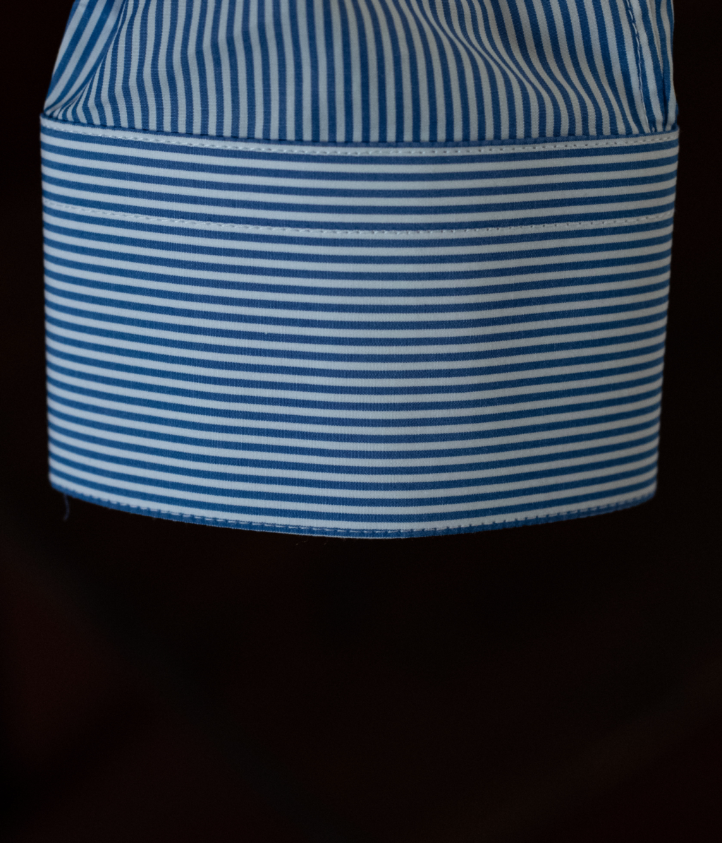 Camicia Bellini Bianca e Blu Bacchettata