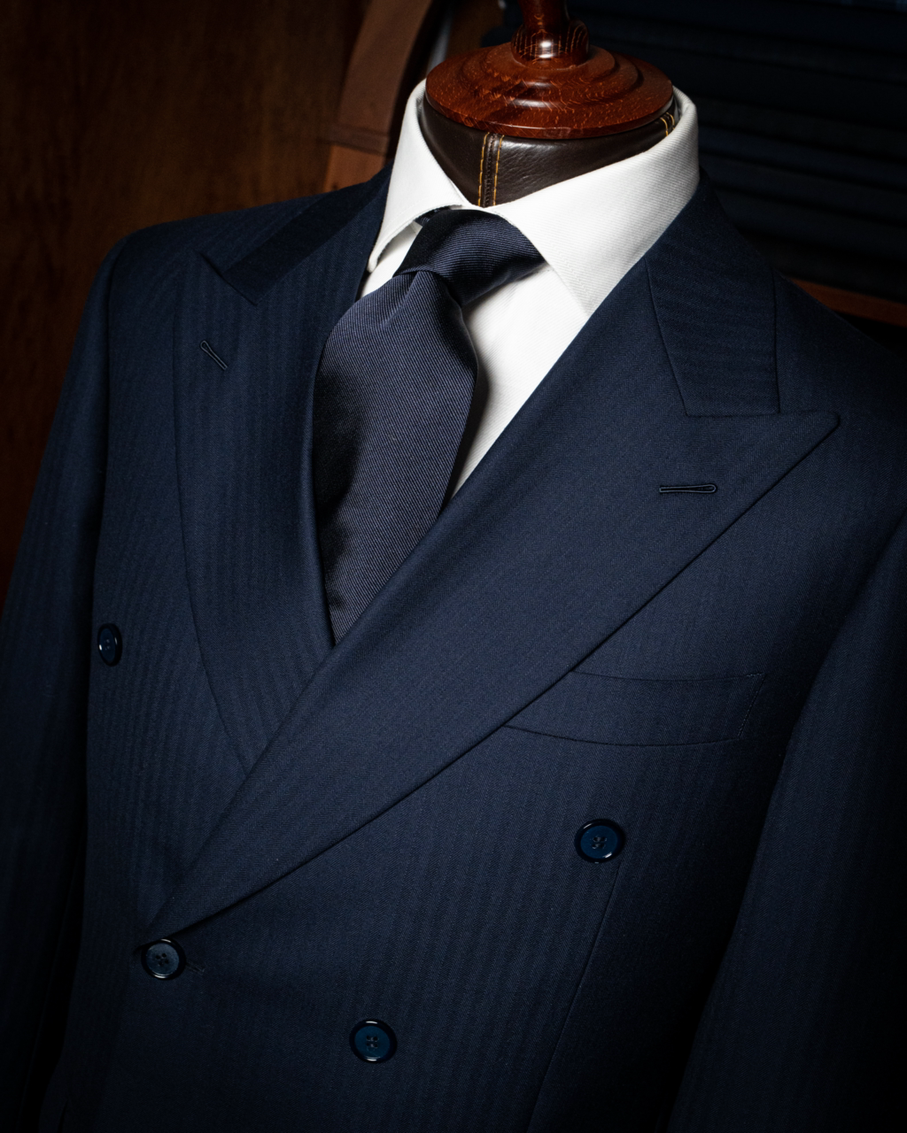 Abito Canova Blu Spinato