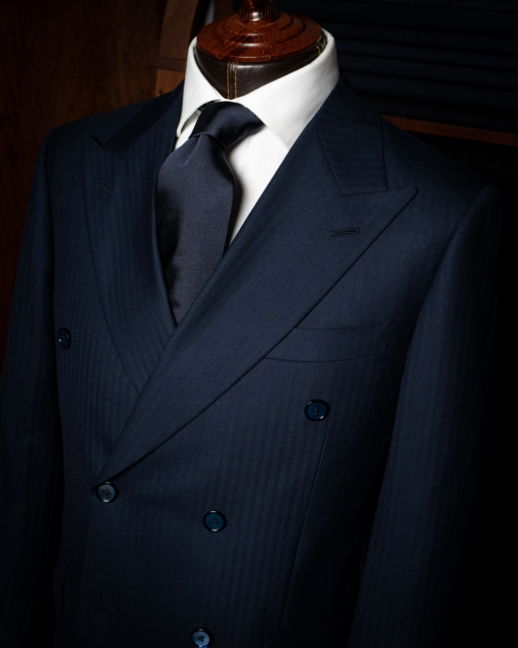 Abito Canova Blu Spinato