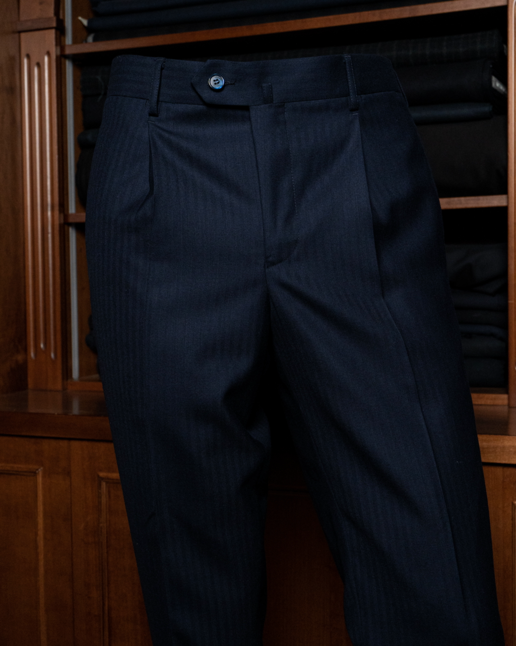 Abito Canova Blu Spinato