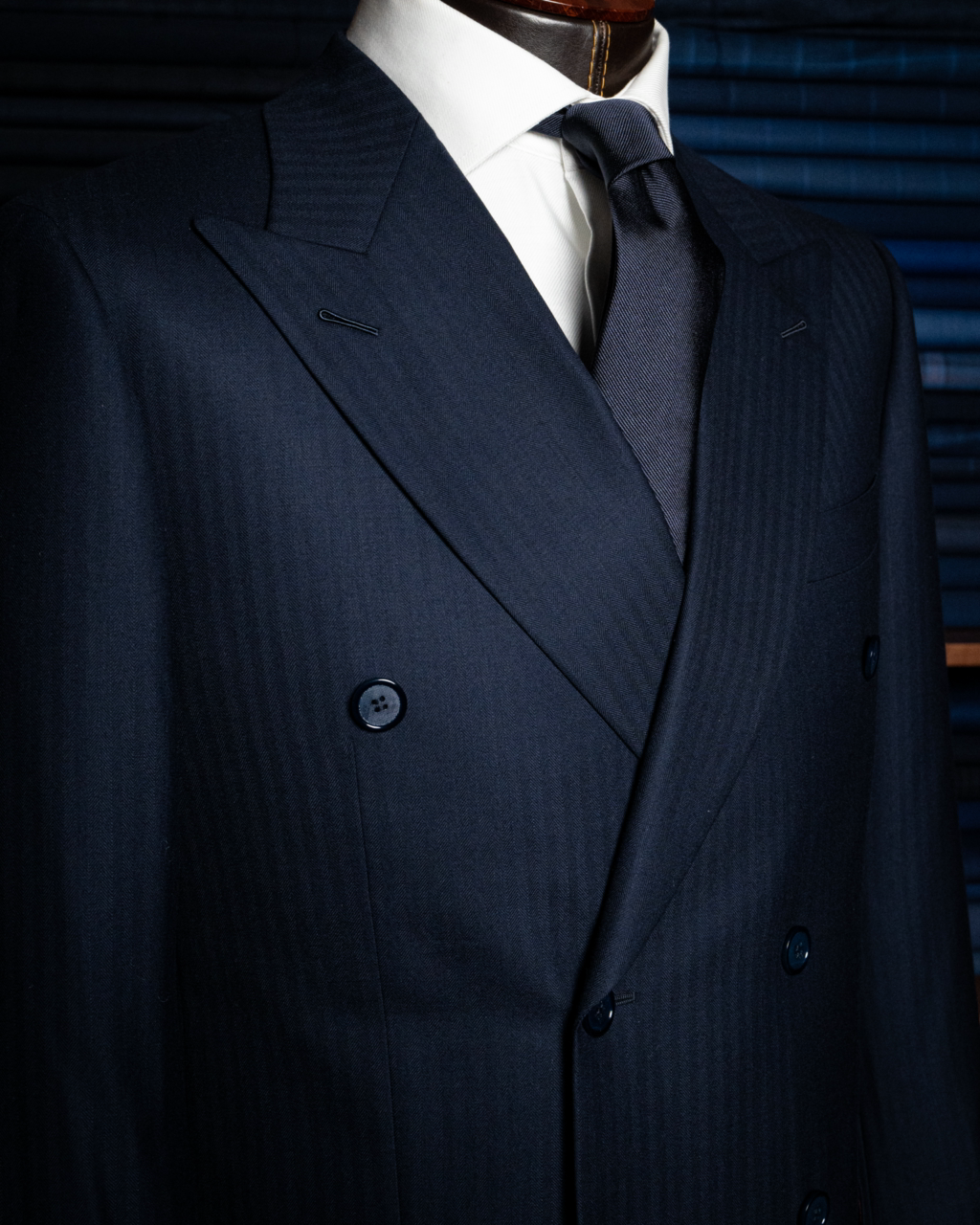 Abito Canova Blu Spinato