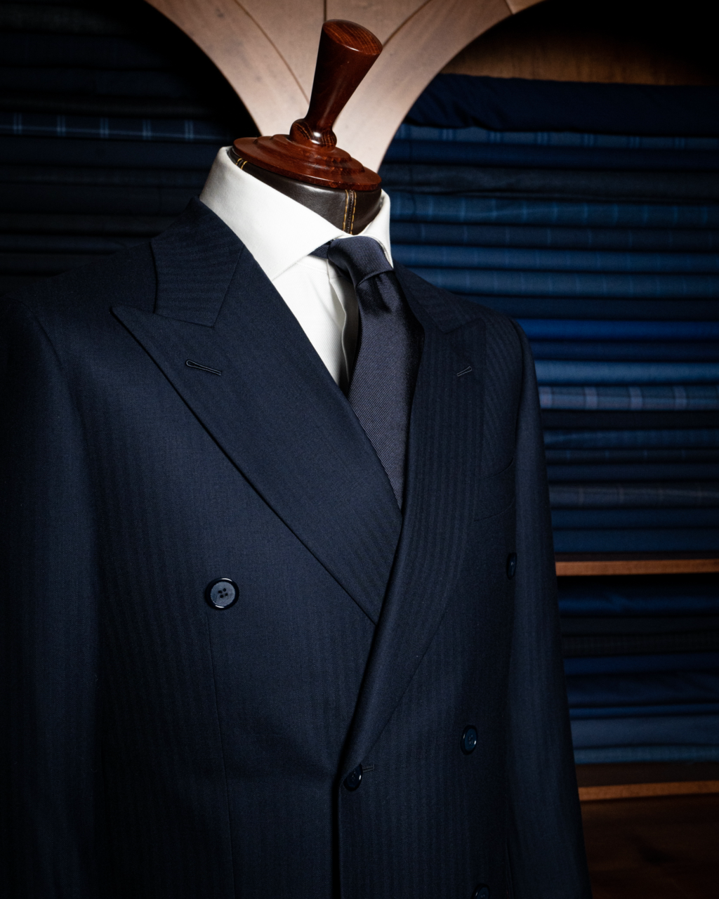 Abito Canova Blu Spinato