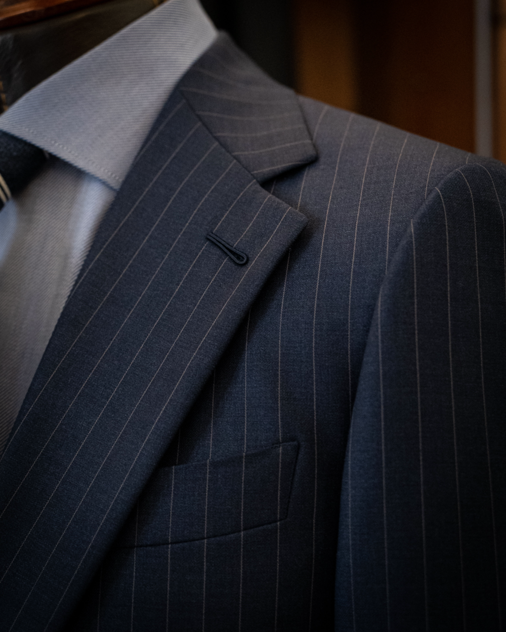 Abito Modernico Blu Notte Gessato con Gilet