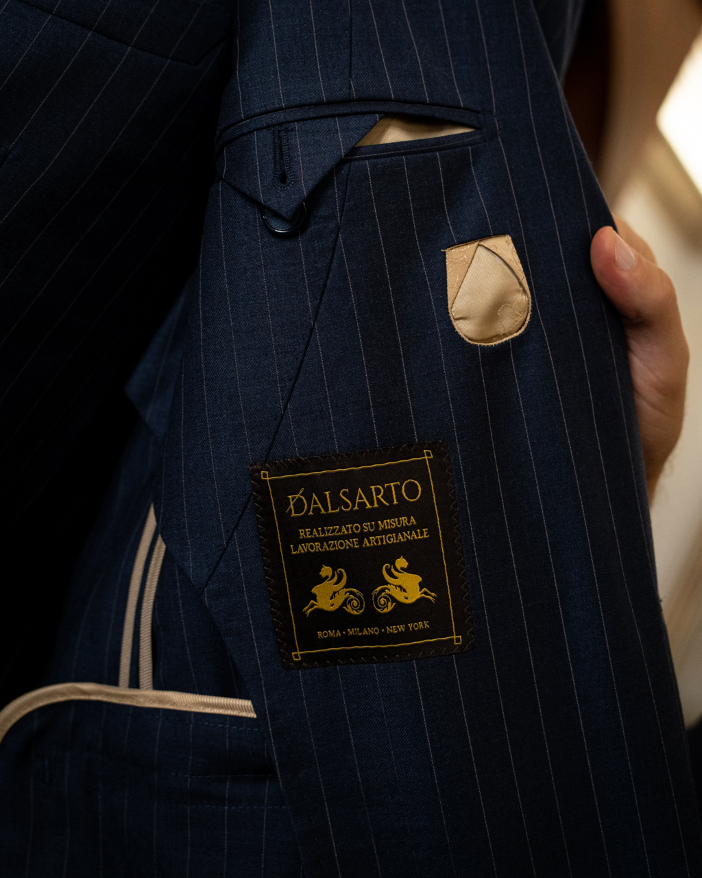 Abito Modernico Blu Notte Gessato con Gilet