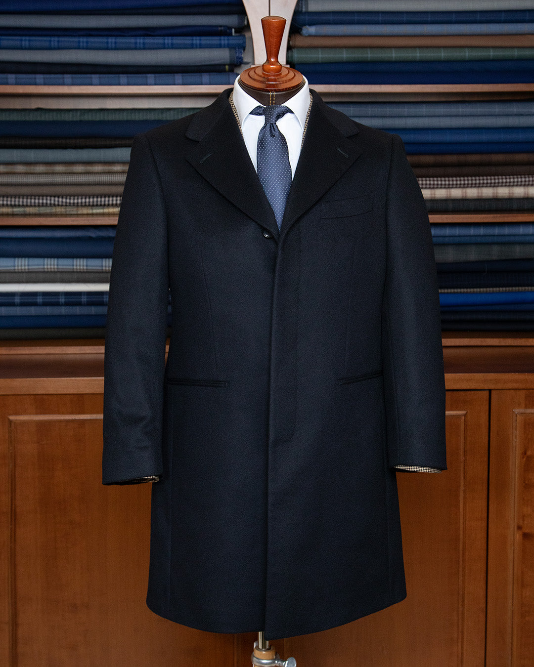 Blue Coat with Blanket Buttons