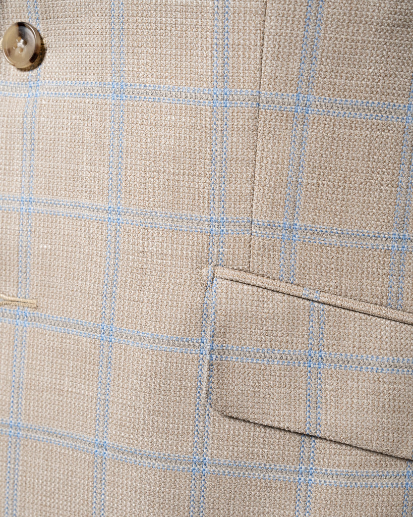 Giotto Havana Jacket With Blue Checks