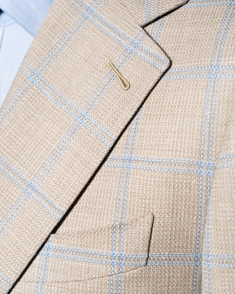 Giotto Havana Jacket With Blue Checks