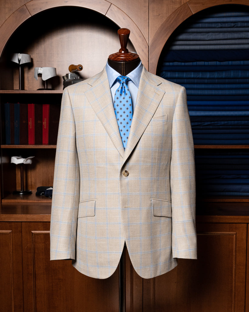 Giotto Havana Jacket With Blue Checks