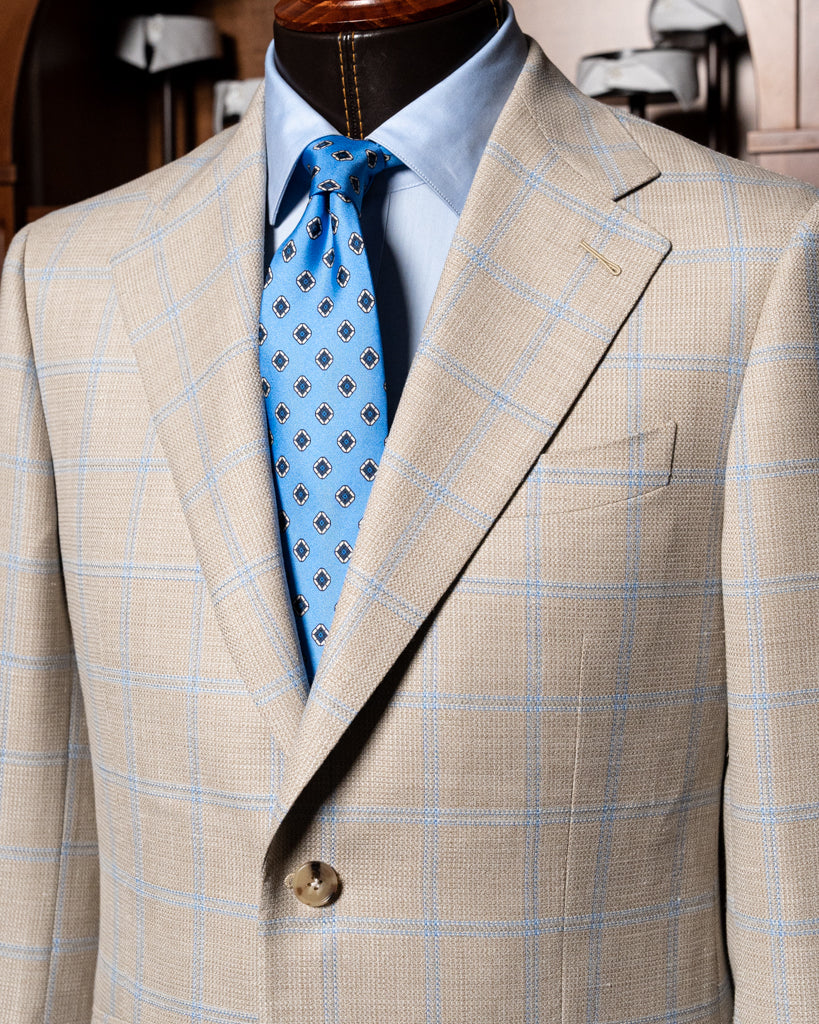 Giotto Havana Jacket With Blue Checks