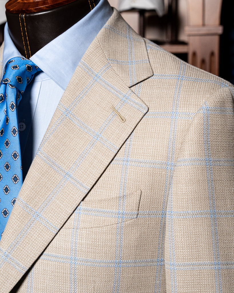 Giotto Havana Jacket With Blue Checks
