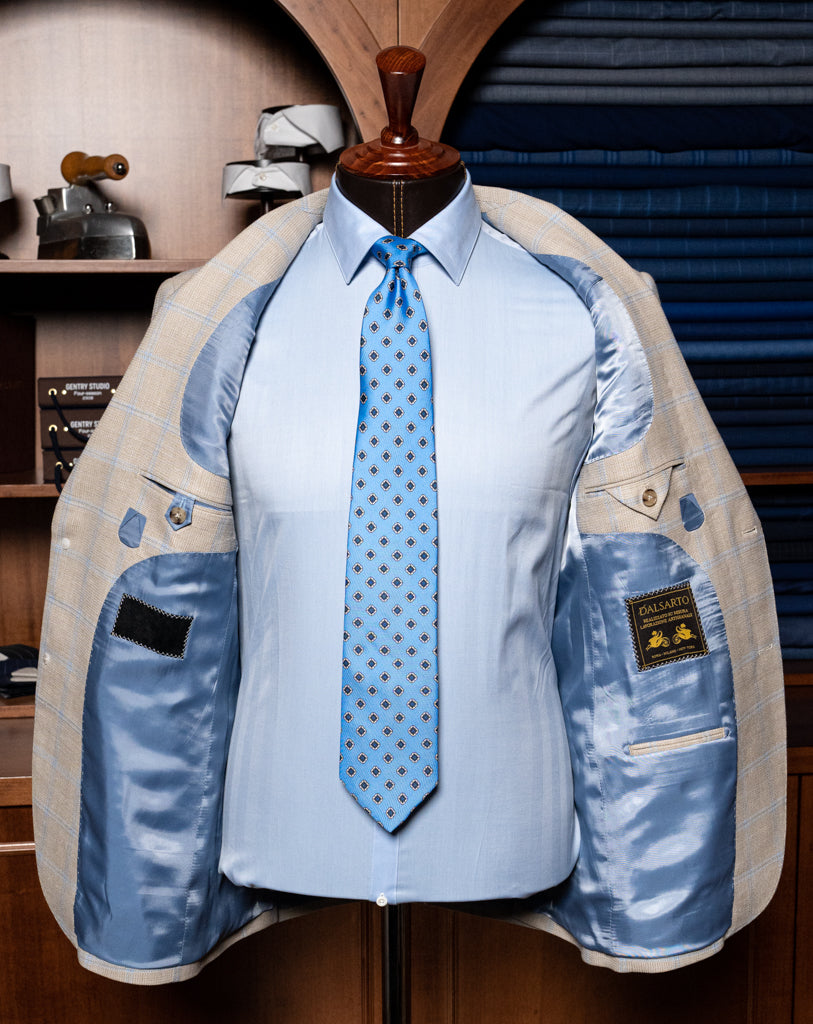 Giotto Havana Jacket With Blue Checks