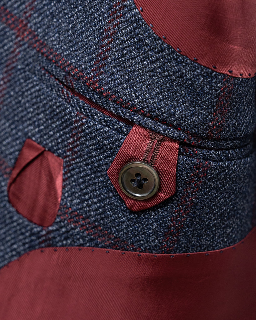 Giotto Blue Jacket With Red Checks
