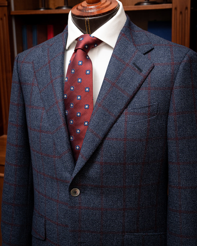 Giotto Blue Jacket With Red Checks