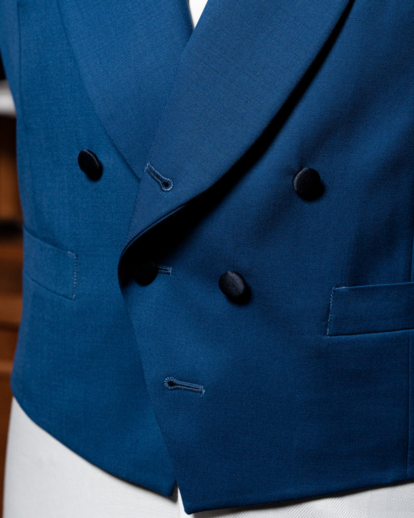 Gilet Sciallato Navy Doppiopetto