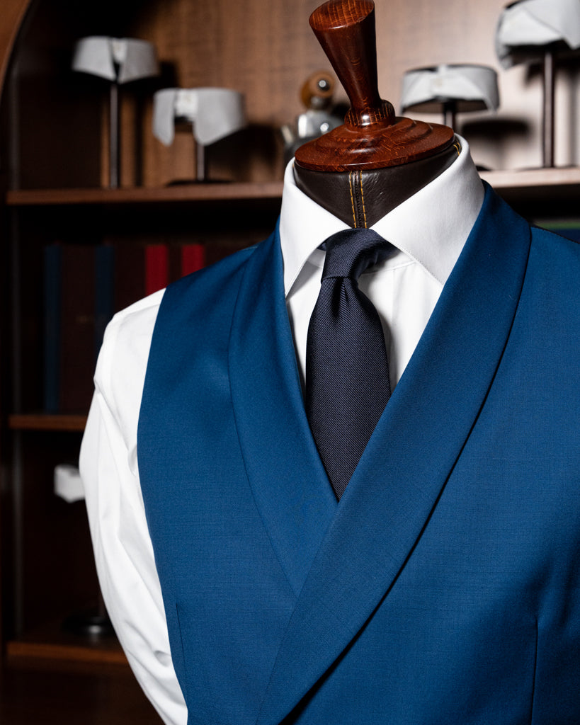 Gilet Sciallato Navy Doppiopetto