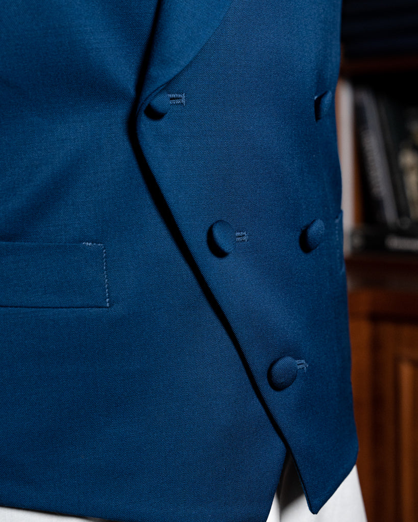 Gilet Sciallato Navy Doppiopetto