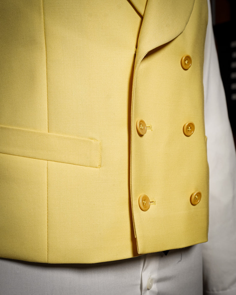 Double-breasted yellow waistcoat