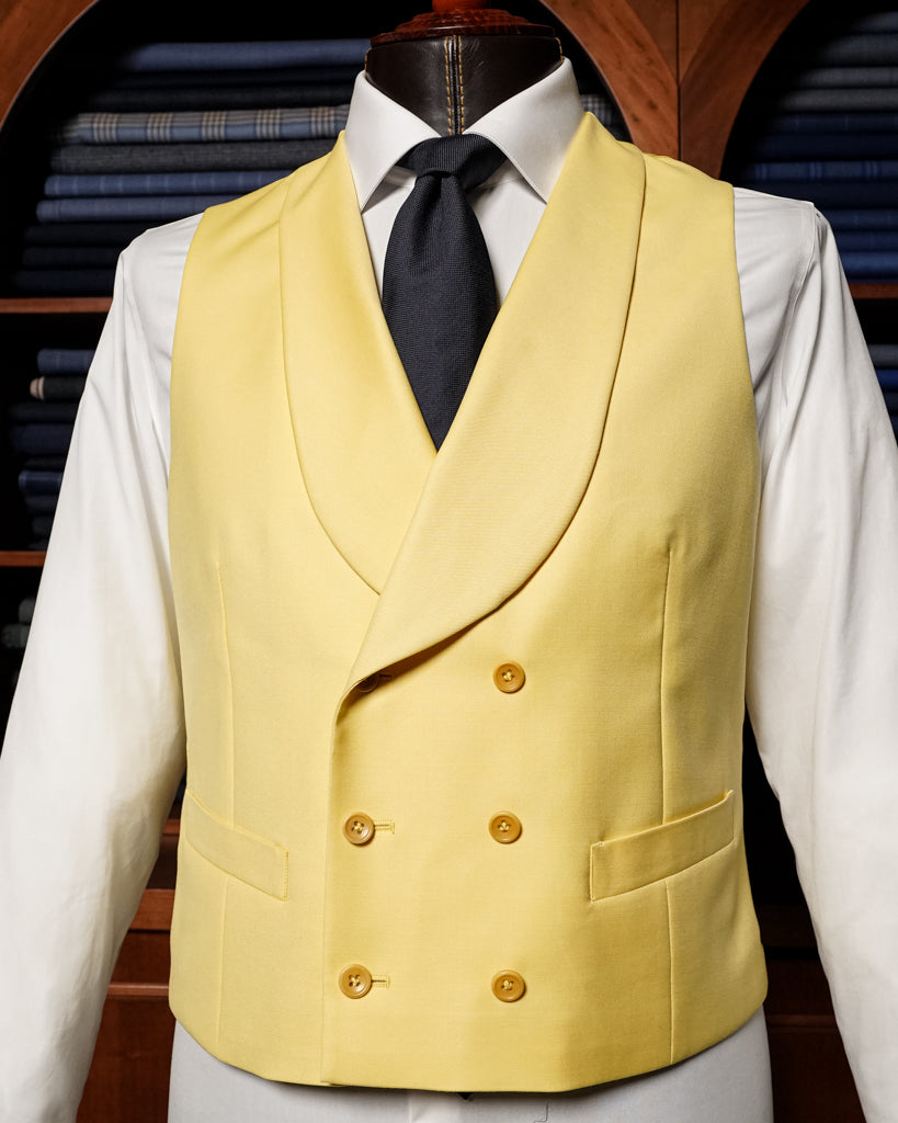 Double-breasted yellow waistcoat