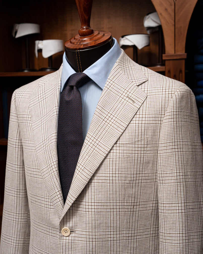 Jacket Giotto Beige Brown Check Jacket