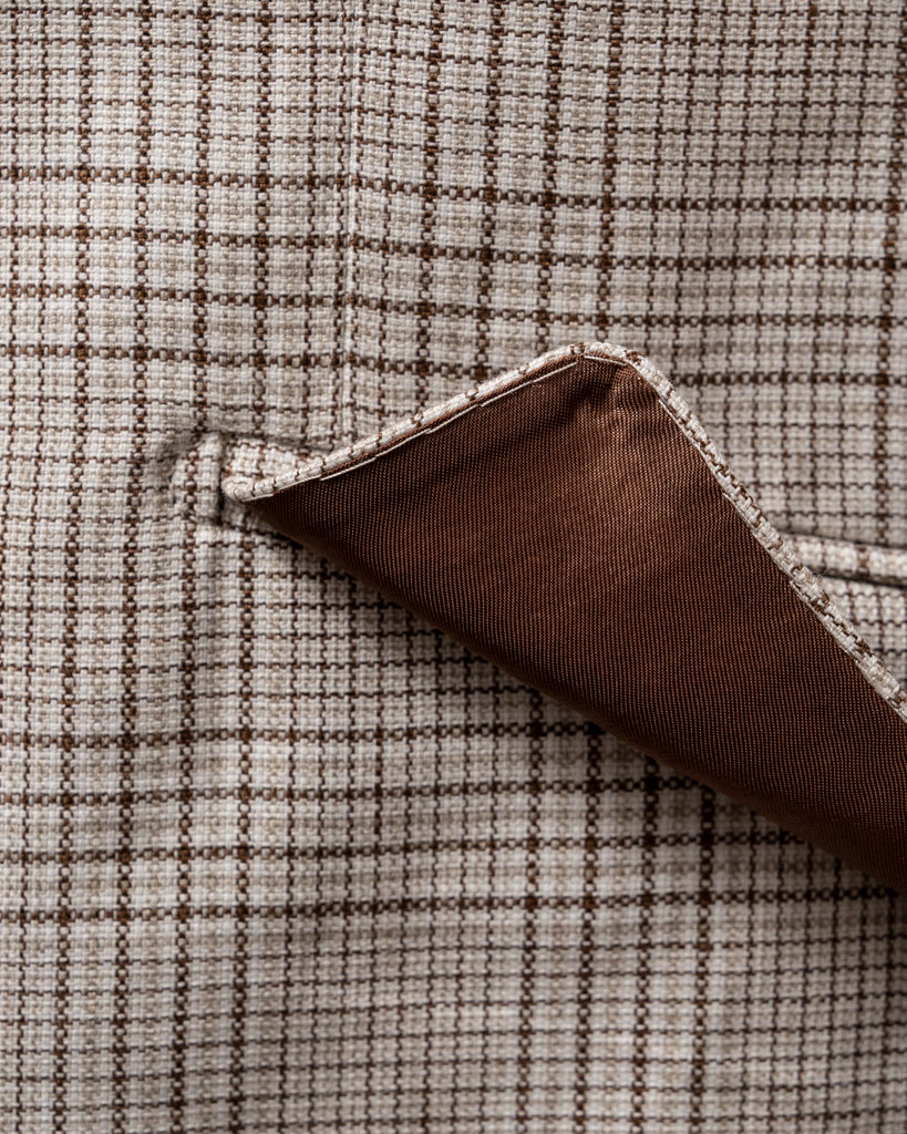 Jacket Giotto Beige Brown Check Jacket