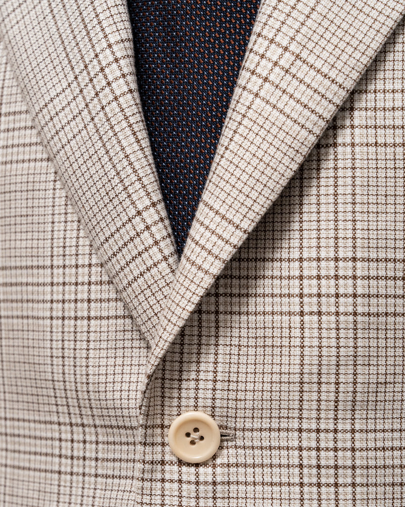 Giacca Giotto Beige Quadri Marroni