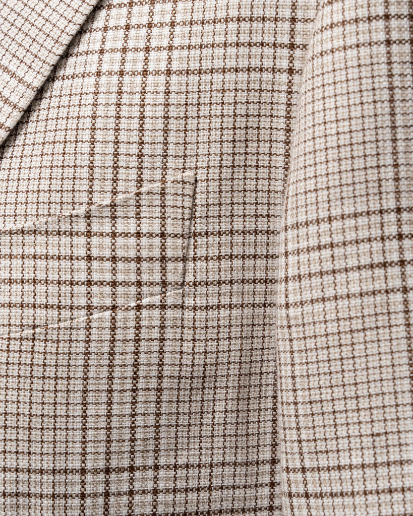 Jacket Giotto Beige Brown Check Jacket