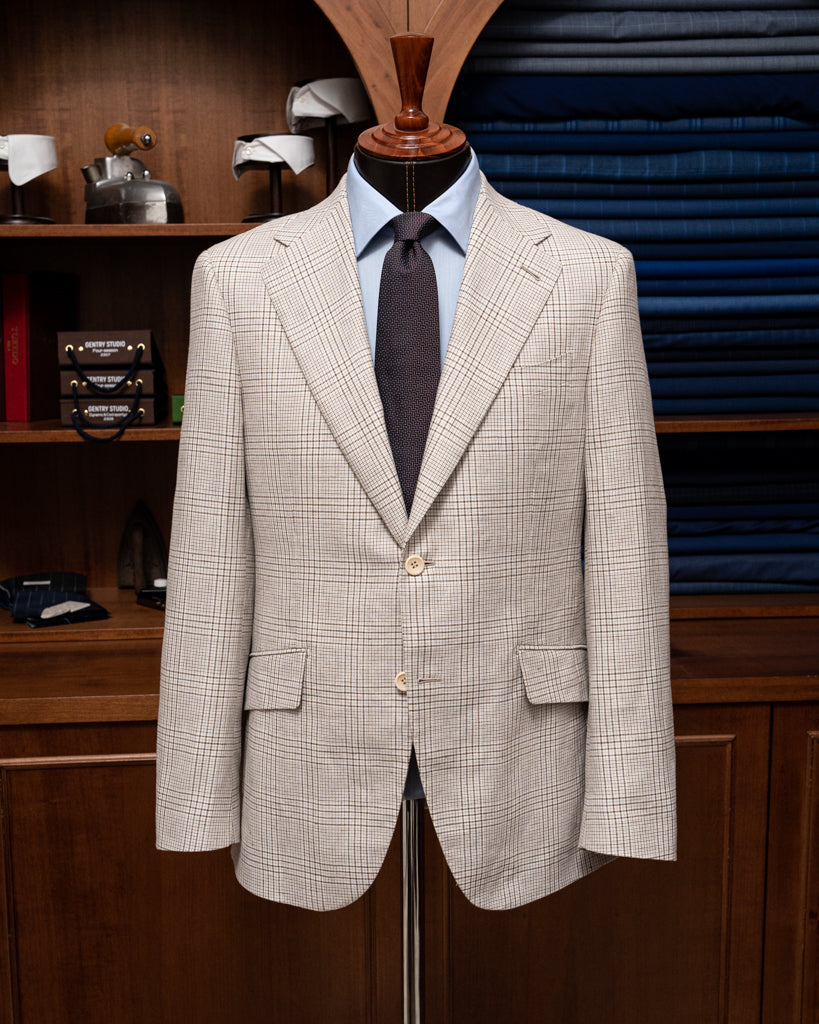 Jacket Giotto Beige Brown Check Jacket