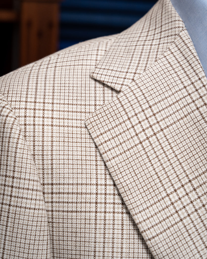 Jacket Giotto Beige Brown Check Jacket