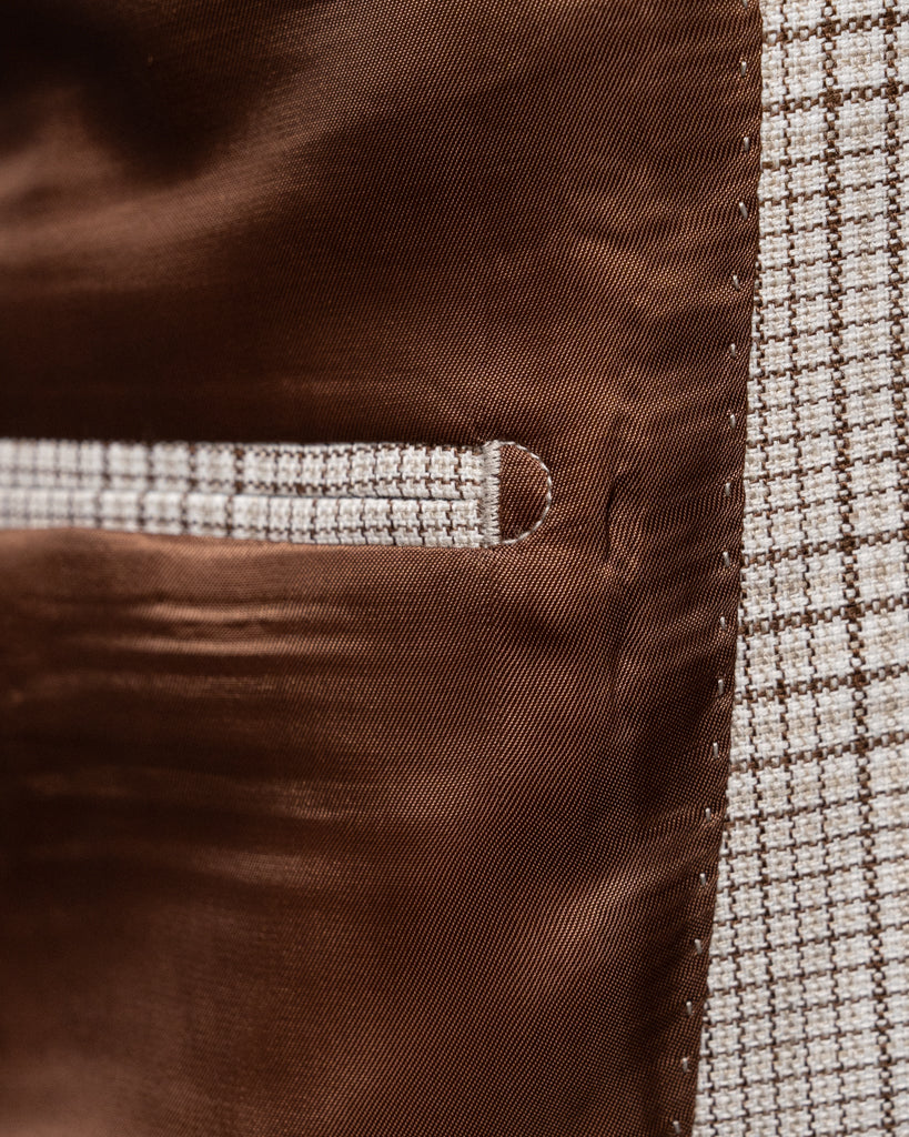 Jacket Giotto Beige Brown Check Jacket