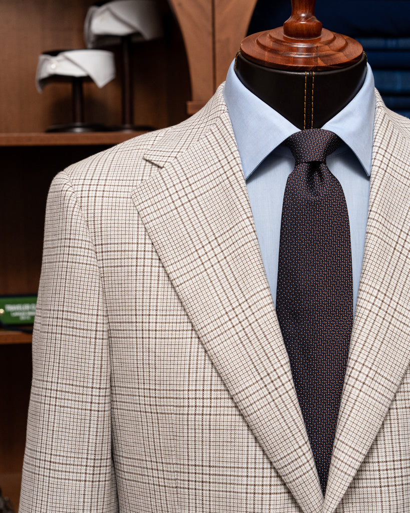 Giacca Giotto Beige Quadri Marroni