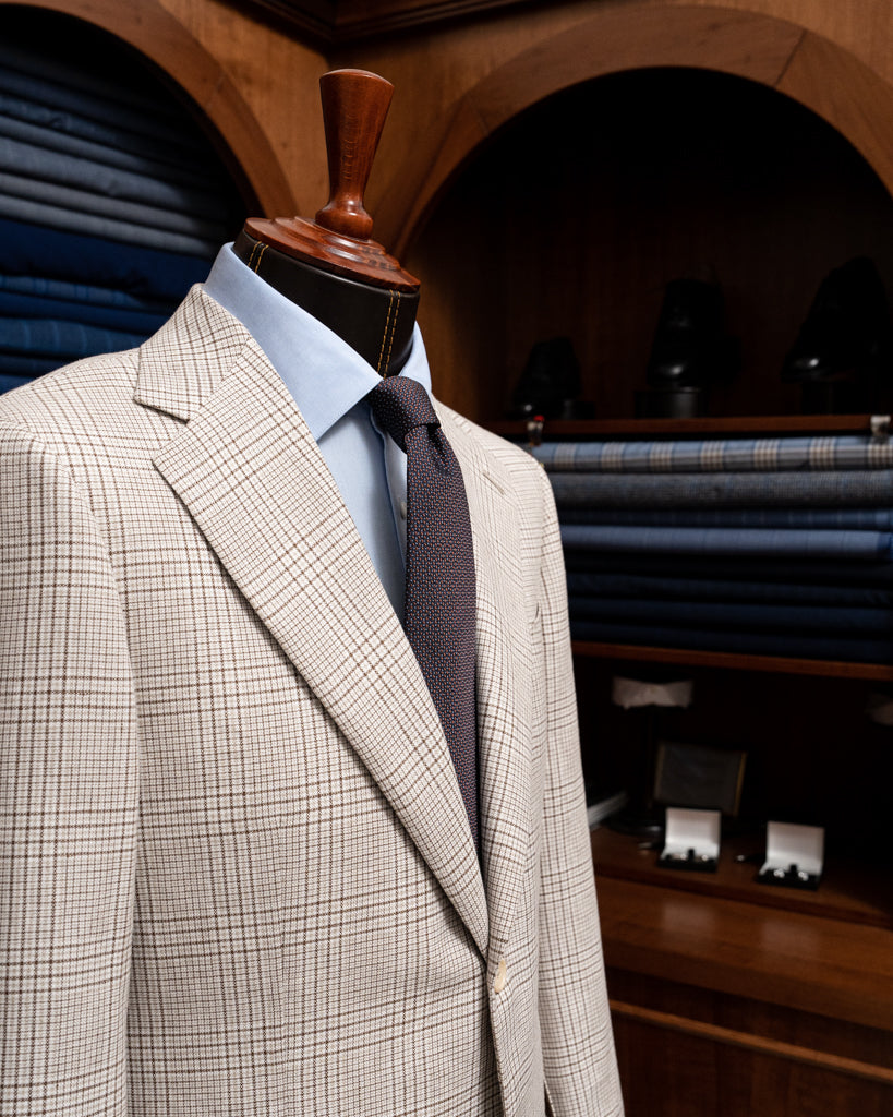 Jacket Giotto Beige Brown Check Jacket