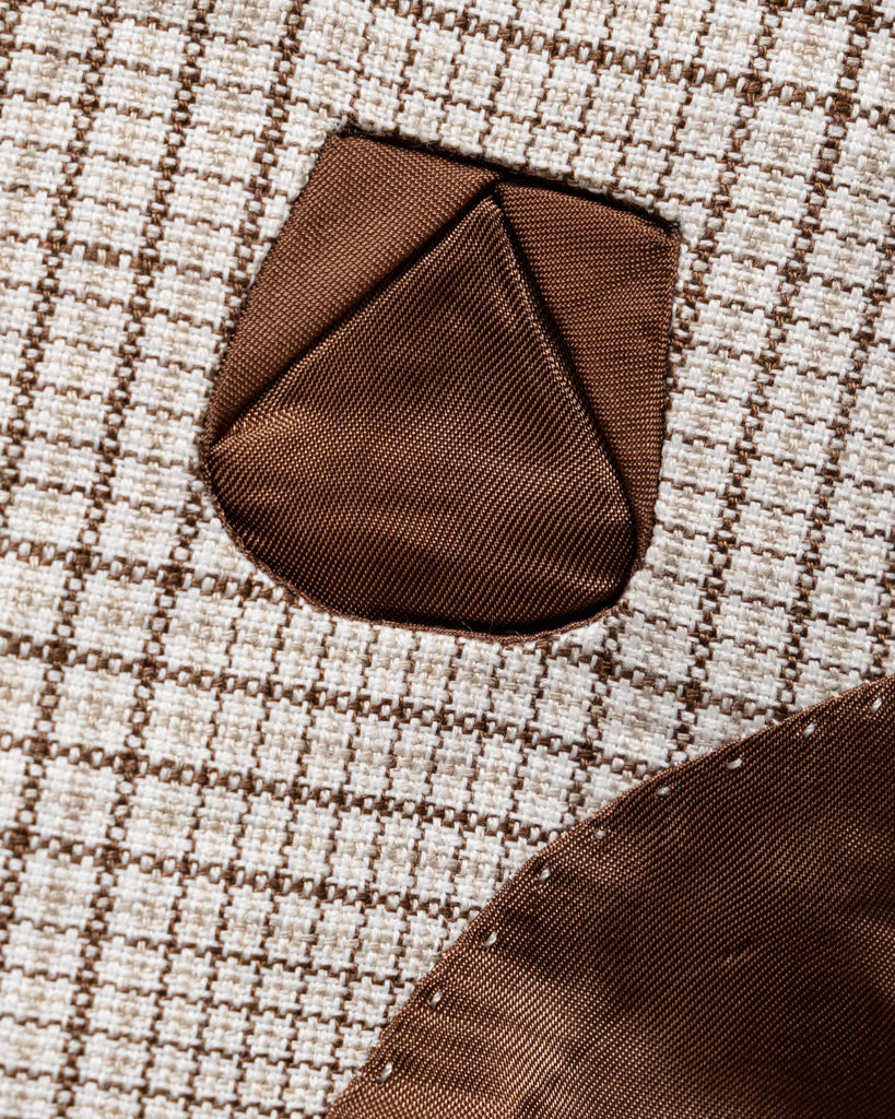 Jacket Giotto Beige Brown Check Jacket