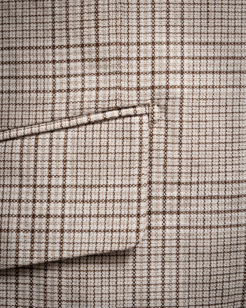 Giacca Giotto Beige Quadri Marroni