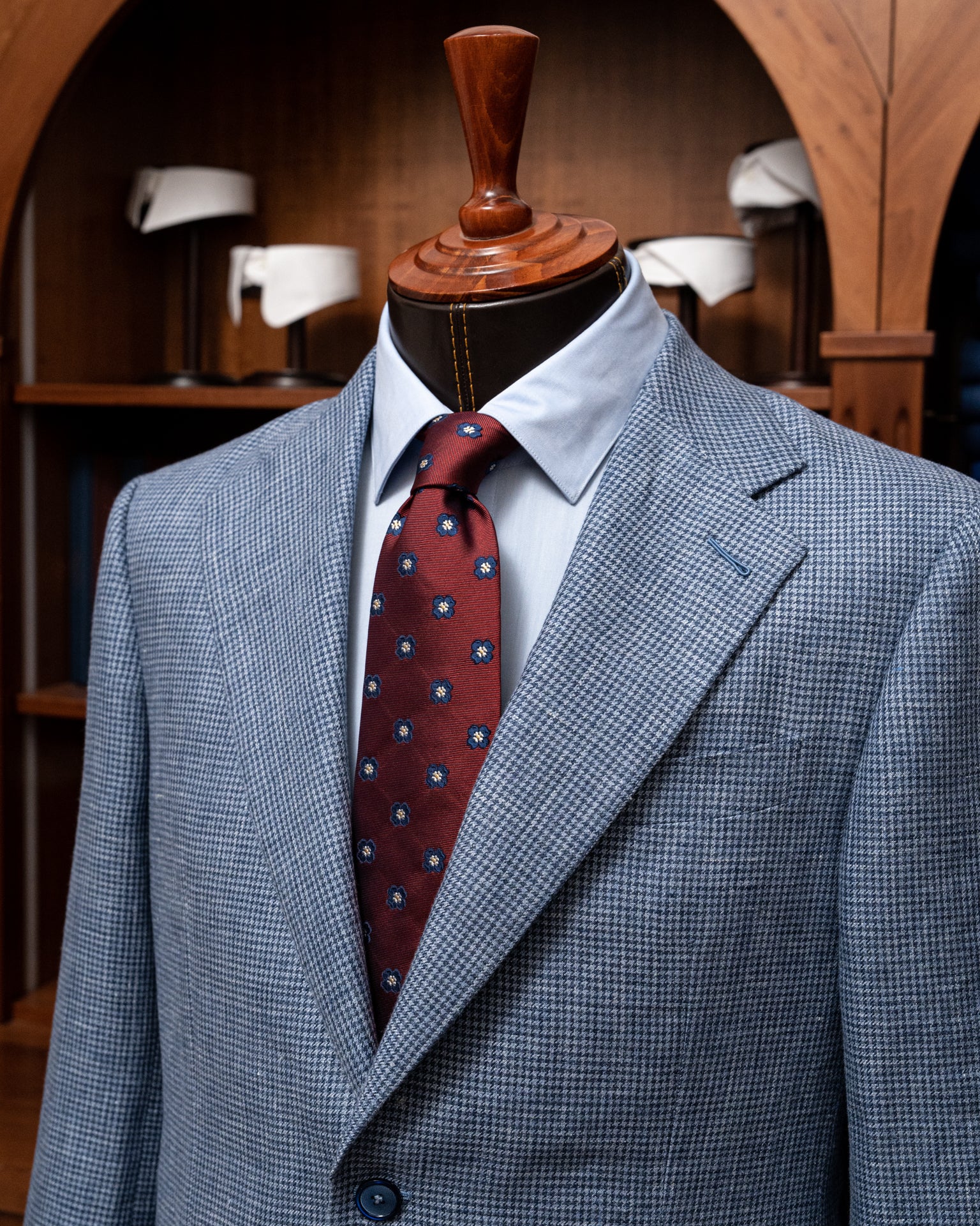 Giotto Houndstooth Light Blue Jacket